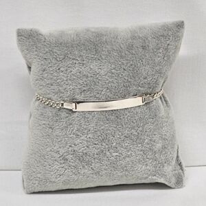 925 Sterling Silver Cuban Curb Chain ID Bracelet Engravable Unisex 16cm/3mm